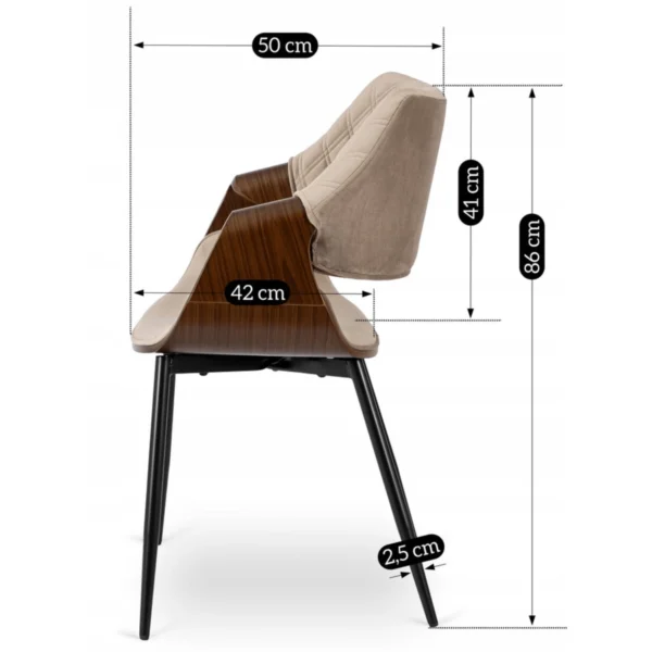 Scaun DAKOTA Bej/Nuc Velur