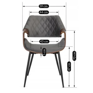 Scaun DAKOTA Gri/Nuc Velur