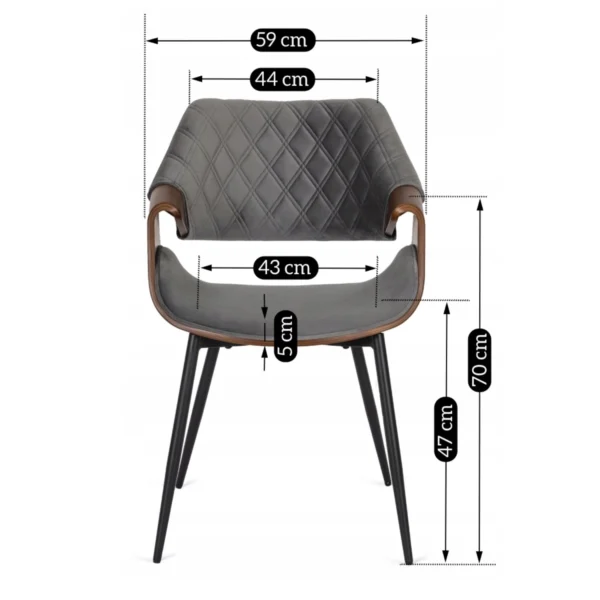 Scaun DAKOTA Gri/Nuc Velur