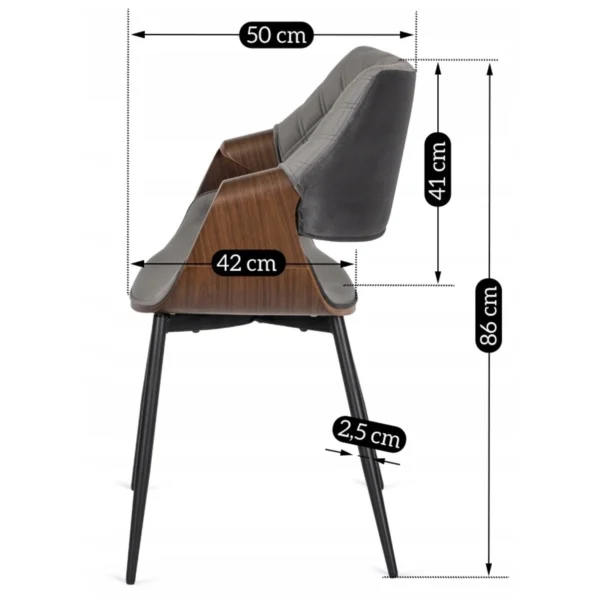 Scaun DAKOTA Gri/Nuc Velur