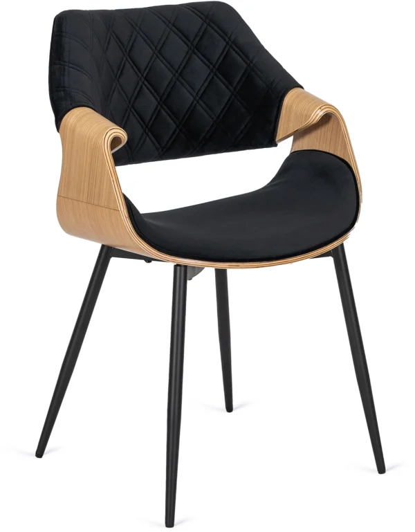 product-2869-0 Scaun DAKOTA Negru/Stejar Auriu, tapițat cu catifea — MOBILA