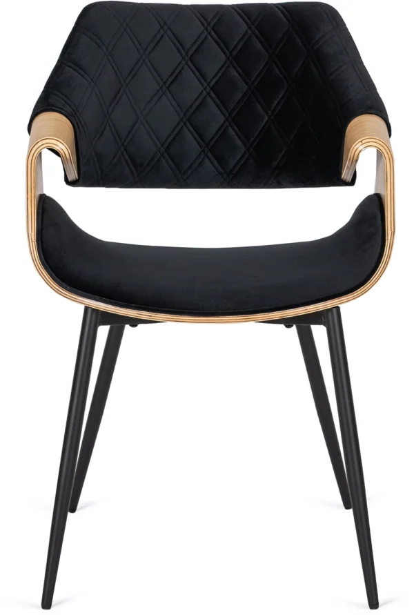 product-2869-4 Scaun DAKOTA Negru/Stejar Auriu, tapițat cu catifea — MOBILA