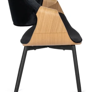 product-2869-5 Scaun DAKOTA Negru/Stejar Auriu, tapițat cu catifea — MOBILA
