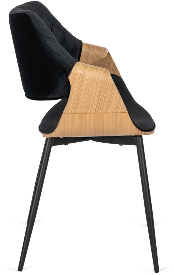product-2869-5 Scaun DAKOTA Negru/Stejar Auriu, tapițat cu catifea — MOBILA