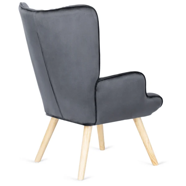 product-2871-3 Fotoliu de relaxare LOZANO cu suport pentru picioare, din catifea gri — Fotolii cu taburet