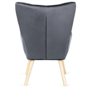 product-2871-4 Fotoliu de relaxare LOZANO cu suport pentru picioare, din catifea gri — Fotolii cu taburet