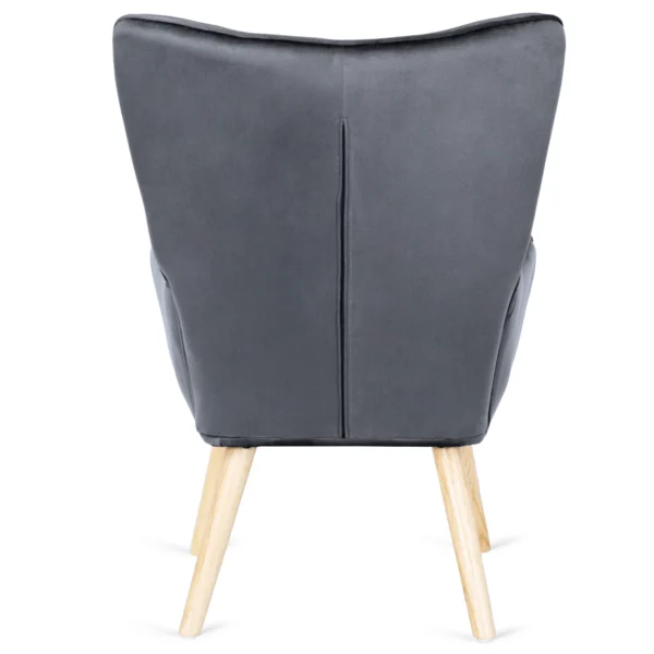 product-2871-4 Fotoliu de relaxare LOZANO cu suport pentru picioare, din catifea gri — Fotolii cu taburet