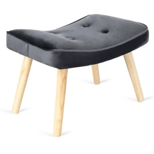 product-2871-6 Fotoliu de relaxare LOZANO cu suport pentru picioare, din catifea gri — Fotolii cu taburet