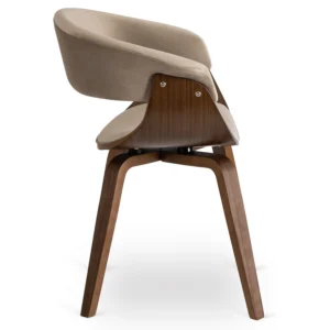 product-2872-6 Scaun GARY din catifea, bej/nuc — MOBILA