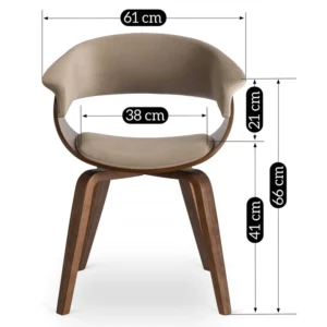 product-2872-8 Scaun GARY din catifea, bej/nuc — MOBILA
