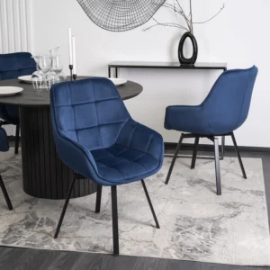 Scaun pivotant LUNA, catifea albastru închis