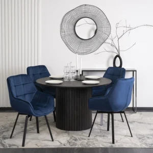 Scaun pivotant LUNA, catifea albastru închis