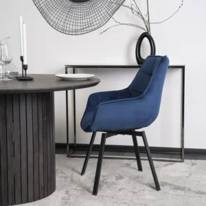 Scaun pivotant LUNA, catifea albastru închis