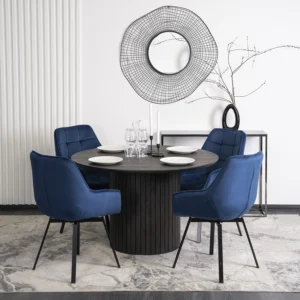 Scaun pivotant LUNA, catifea albastru închis