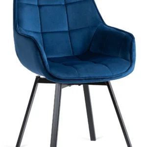 Scaun pivotant LUNA, catifea albastru închis