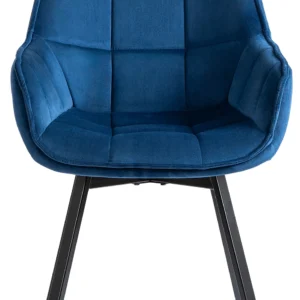 Scaun pivotant LUNA, catifea albastru închis