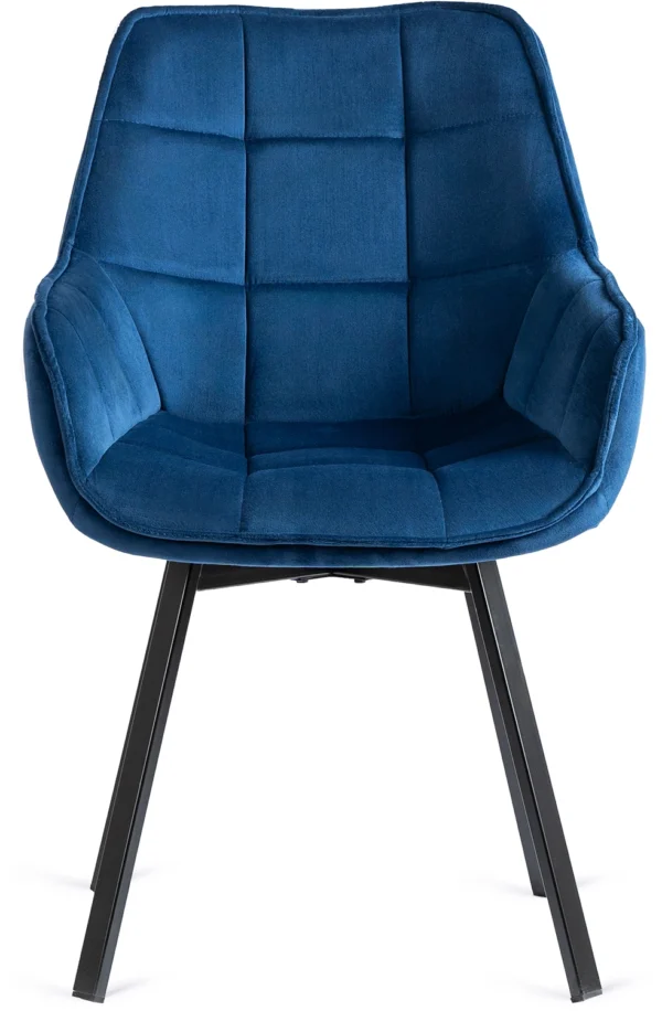 Scaun pivotant LUNA, catifea albastru închis