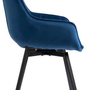 Scaun pivotant LUNA, catifea albastru închis