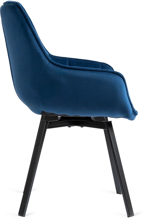 Scaun pivotant LUNA, catifea albastru închis