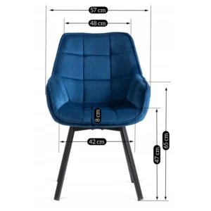Scaun pivotant LUNA, catifea albastru închis