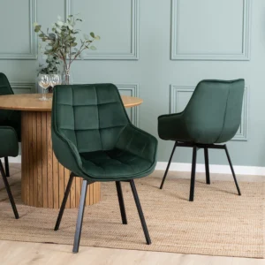 Scaun pivotant LUNA din velur verde