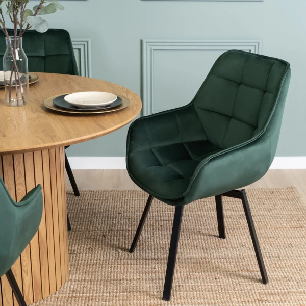 Scaun pivotant LUNA din velur verde