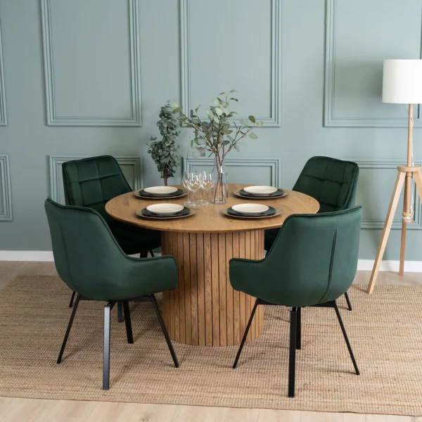 Scaun pivotant LUNA din velur verde