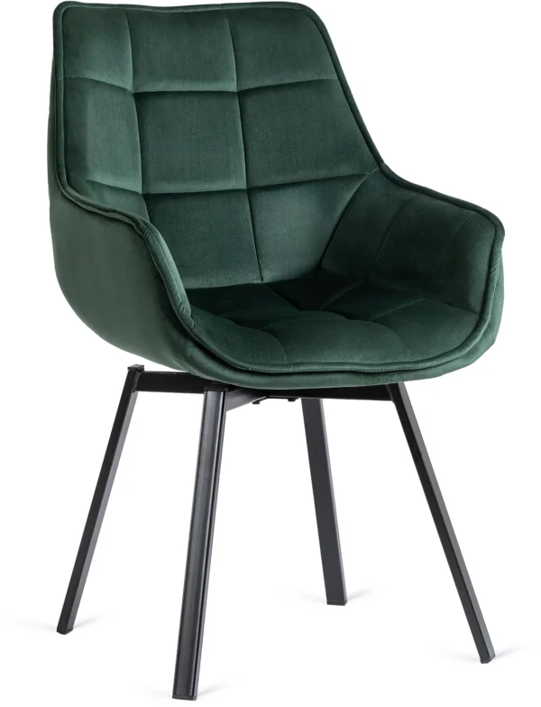Scaun pivotant LUNA din velur verde