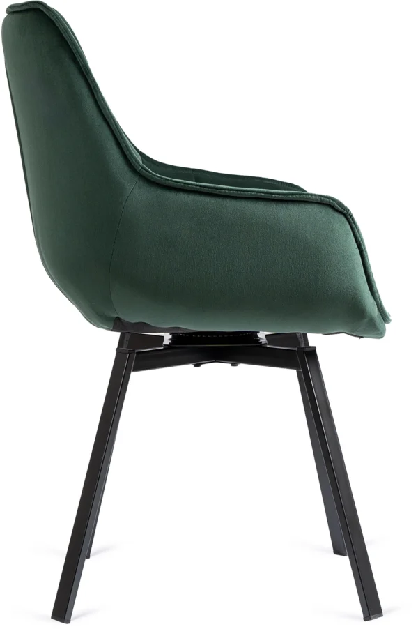 Scaun pivotant LUNA din velur verde