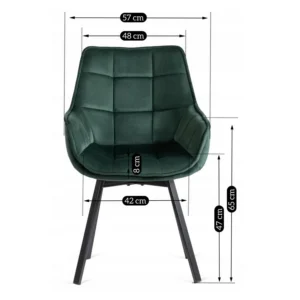 Scaun pivotant LUNA din velur verde