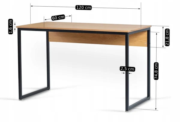 Birou ROSS 120 cm Stejar auriu/Negru