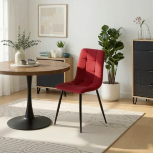 Scaun PERU din velur burgund