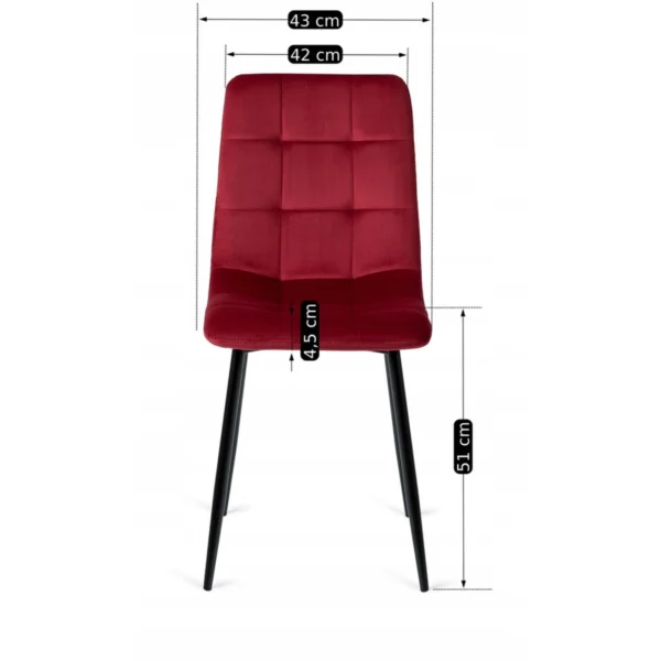 Scaun PERU din velur burgund