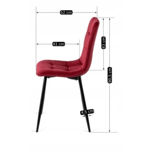 Scaun PERU din velur burgund