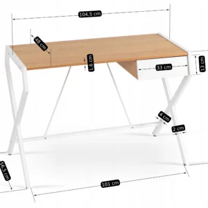 Birou MEG 104,5 cm Stejar auriu/Alb