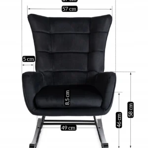 product-2880-4 JACKSON Scaun balansoar Velur negru