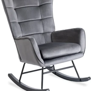 JACKSON Scaun balansoar din velur gri