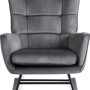 JACKSON Scaun balansoar din velur gri