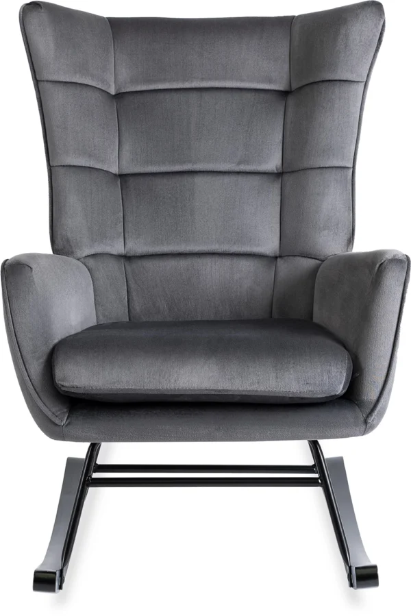 JACKSON Scaun balansoar din velur gri