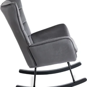 JACKSON Scaun balansoar din velur gri