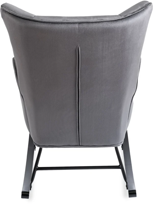 JACKSON Scaun balansoar din velur gri