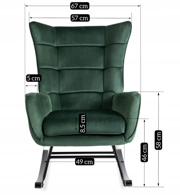 product-2882-4 JACKSON Scaun balansoar din velur verde