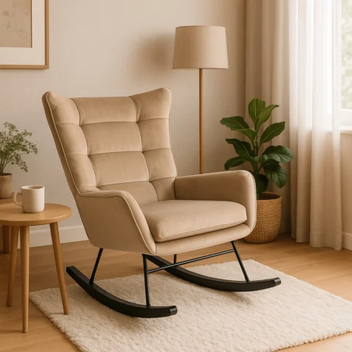 JACKSON Scaun balansoar Velur bej