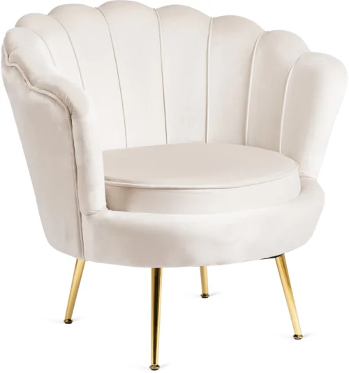 Fotoliu ANGEL din catifea crem