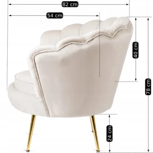 Fotoliu ANGEL din catifea crem