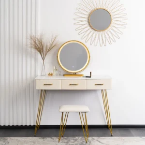 Măsuță de toaletă SANDY Crem/Auriu