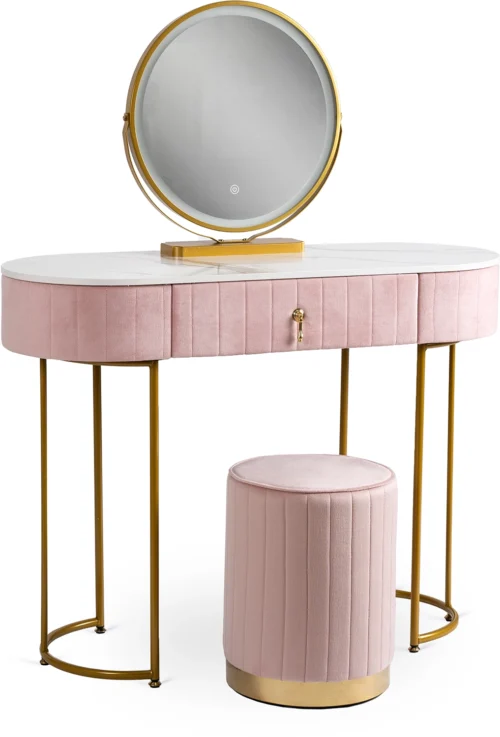 Măsuță de toaletă ASHLEY Roz/Auriu