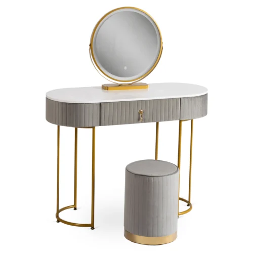 SARAH Masă de toaletă Gri/Auriu