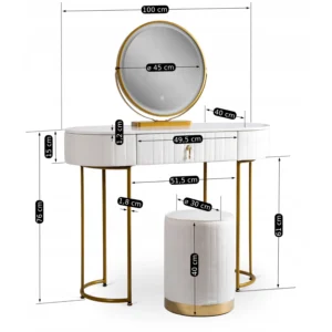 SARAH Toilette Alb / Aur — MOBILA