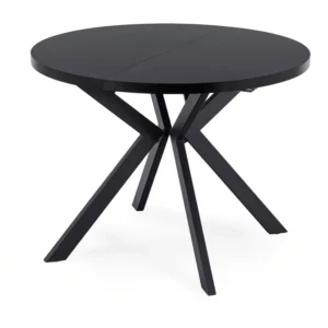 Masă extensibilă din ceramică VICTOR 160-240 cm Marmură albă/Negru